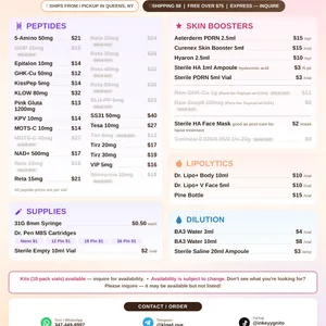 Peptides: GHKCu, GLPs Tirzep Reta, NAD, Glutathione, BAC
