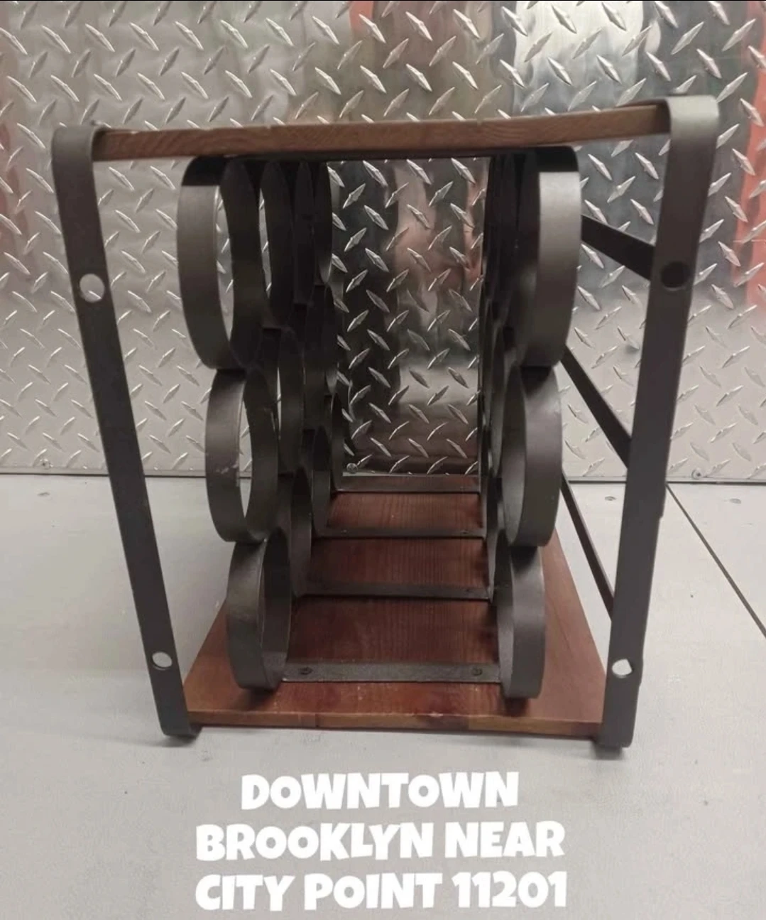 ✨ Industrial Wood & Iron 14-Bottle Countertop Wine Rack - photo 2