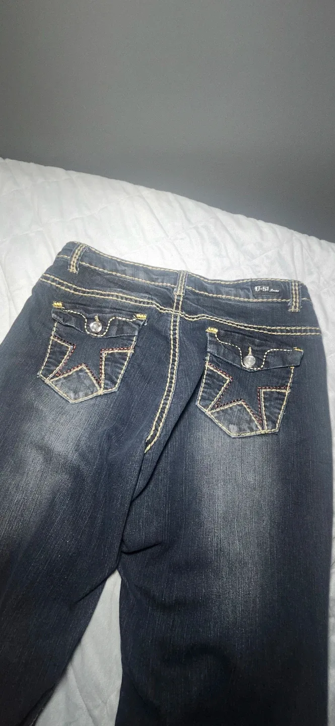 U-51 Jeans Women's Dark Wash Denim with Star Pocket Detail - photo 3