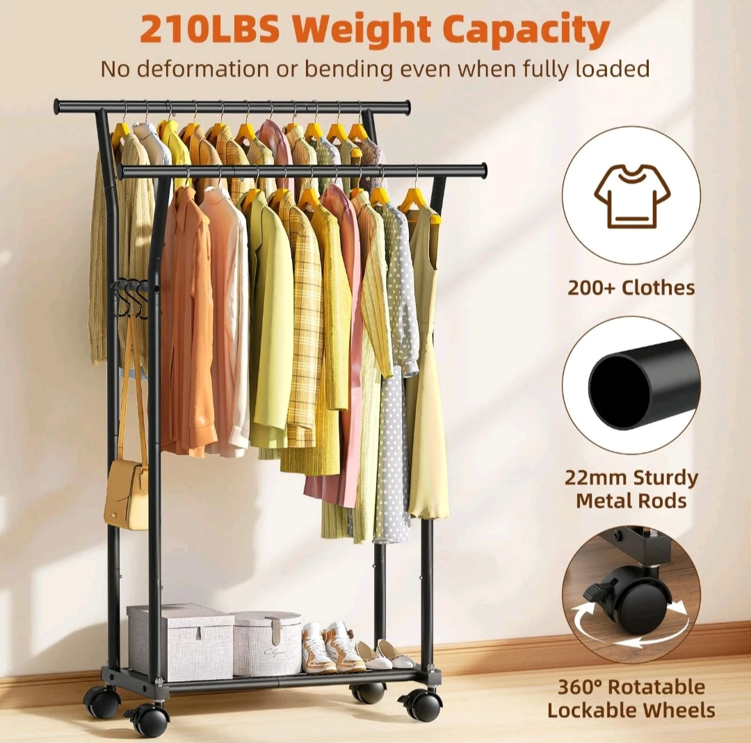 4-in-1 Multifunctional Clothes Rack with Bottom Shelf - photo 5