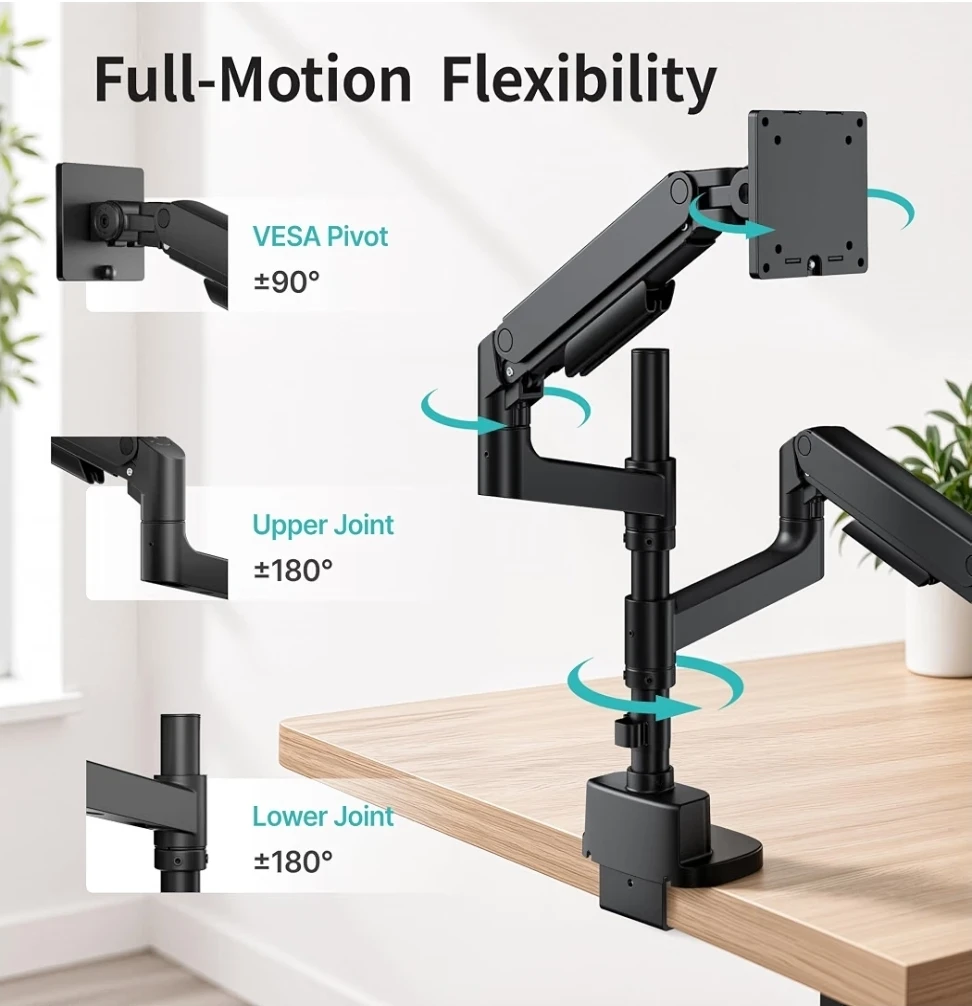 Dual Monitor Desk Mount Stand with USB - photo 5