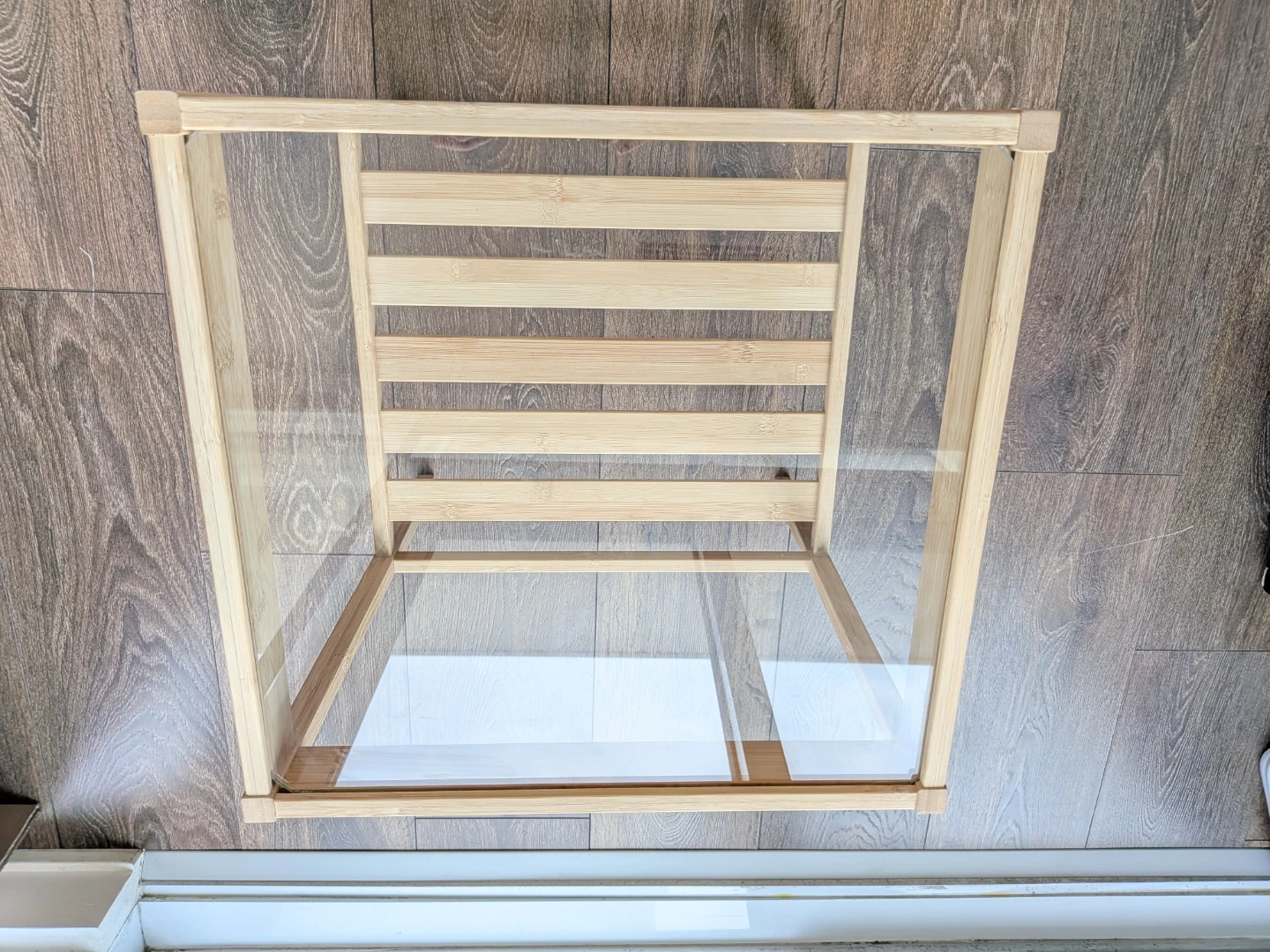 IKEA Bamboo and Glass Side Table - photo 2