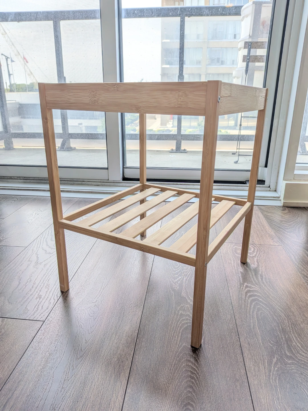 IKEA Bamboo and Glass Side Table - photo 3