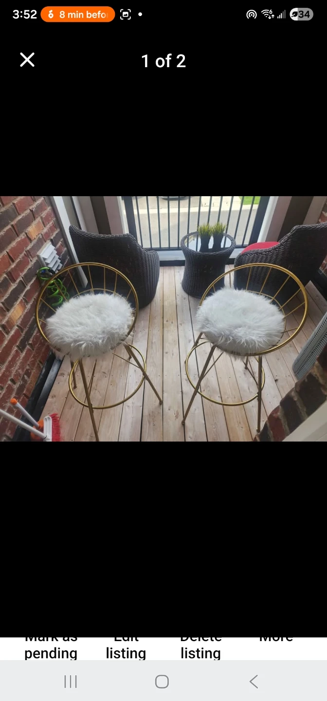 2 modern bar stools - photo 4