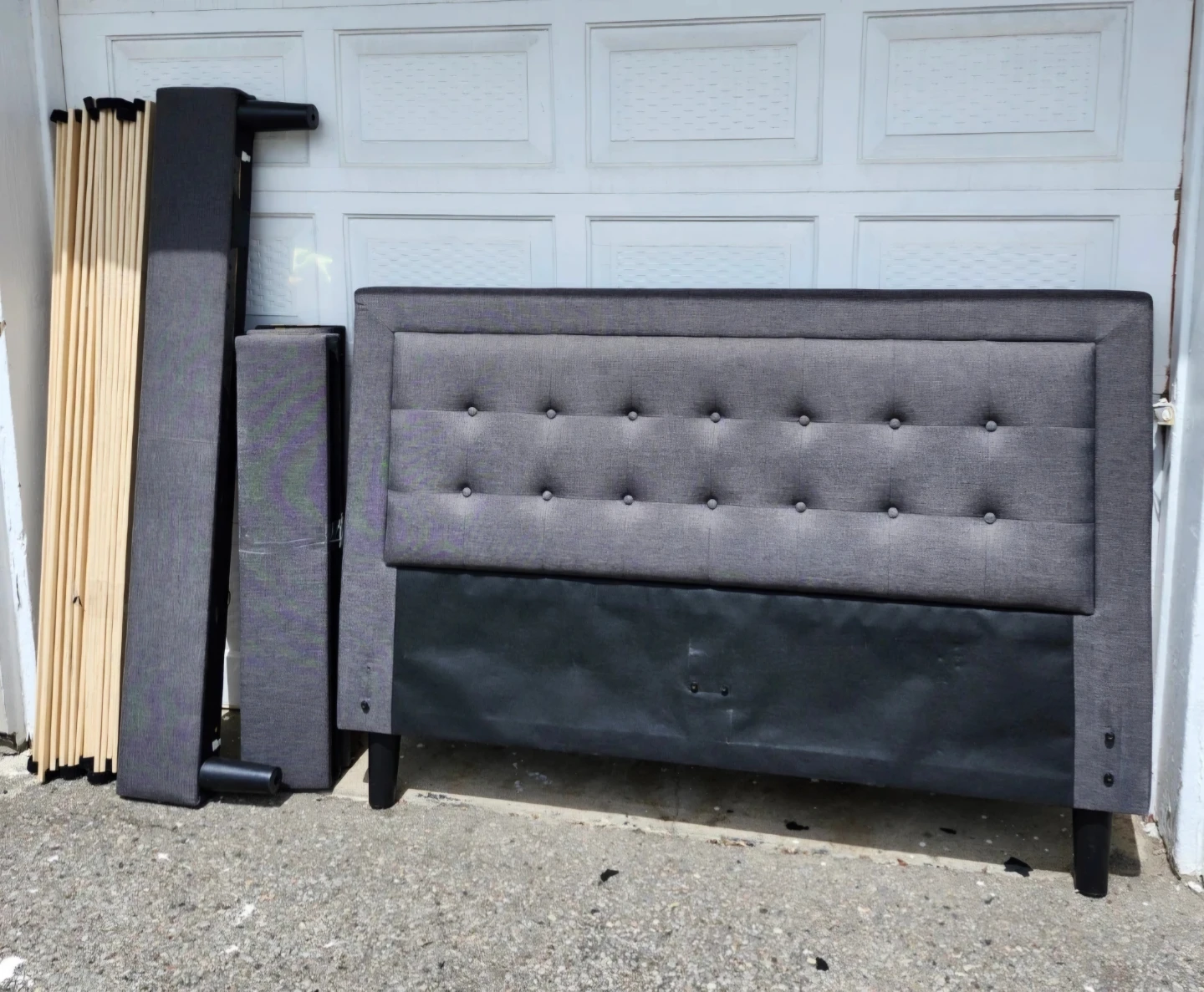 Gray Queen Bed frame  ( with Slats)