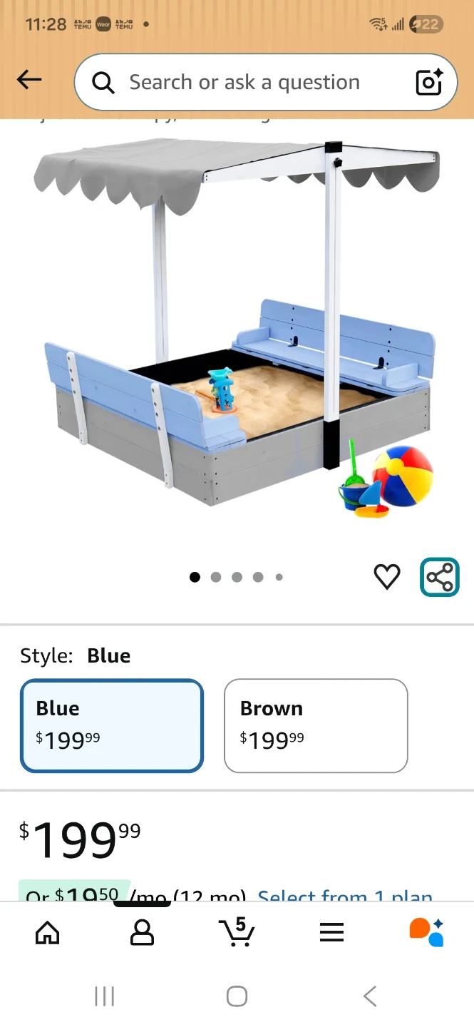 FunXplore Kids Wooden Sandbox with Lid and Canopy - photo 4