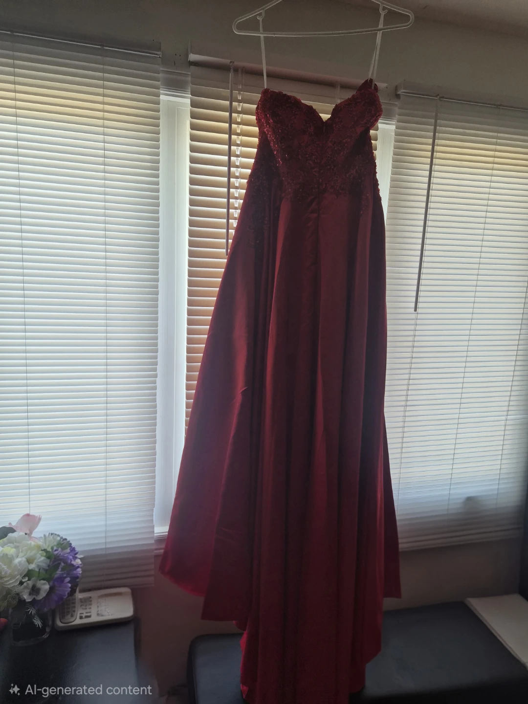 Red Beaded Prom Dress