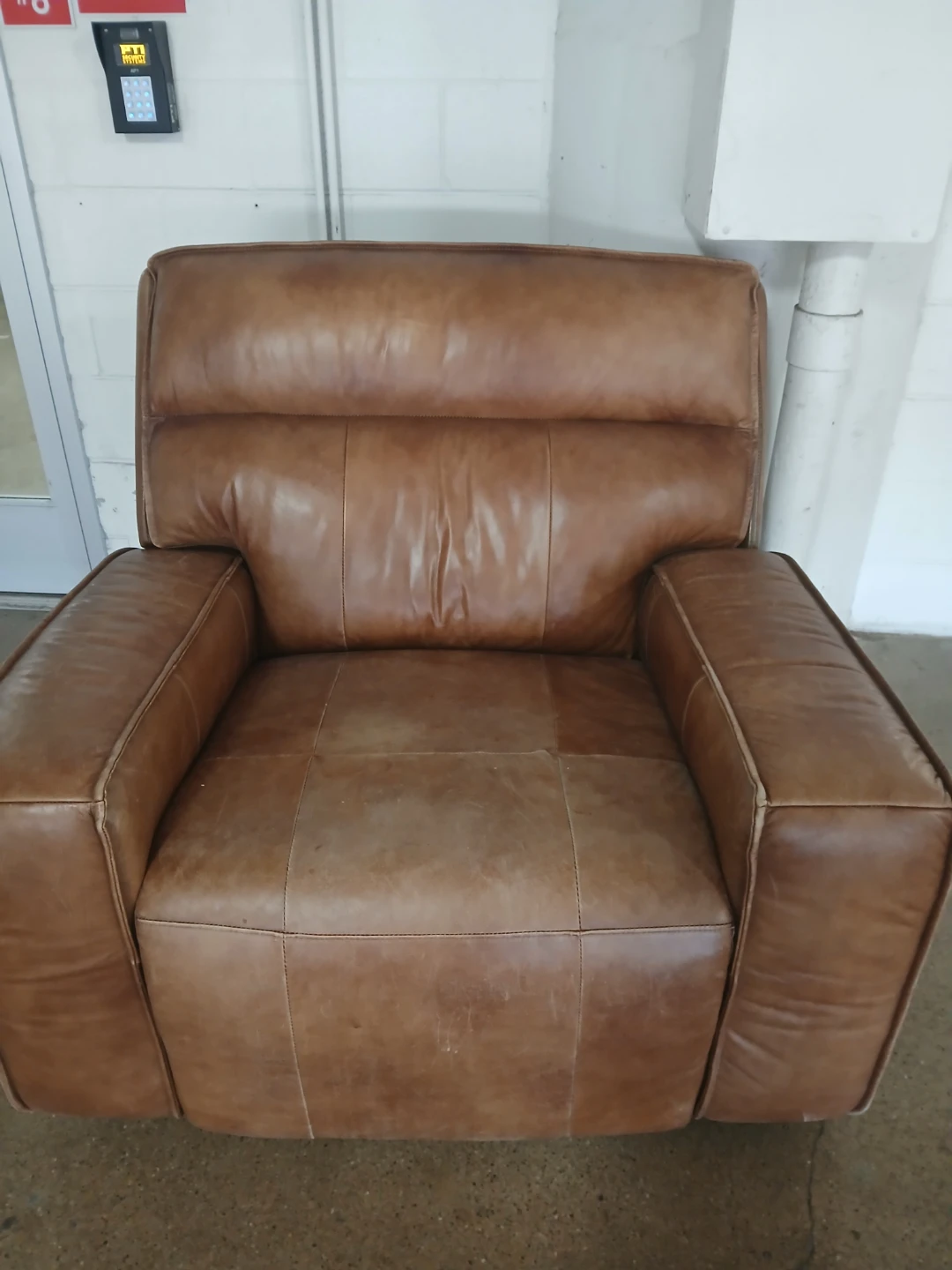 Brown Leather Recliner Chair with USB Ports - photo 2