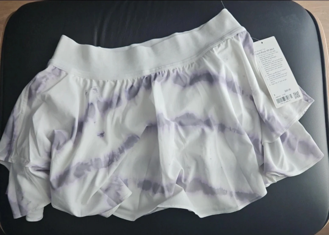 Lululemon Court Rival Skirt White Purple Tie Dye Size 8