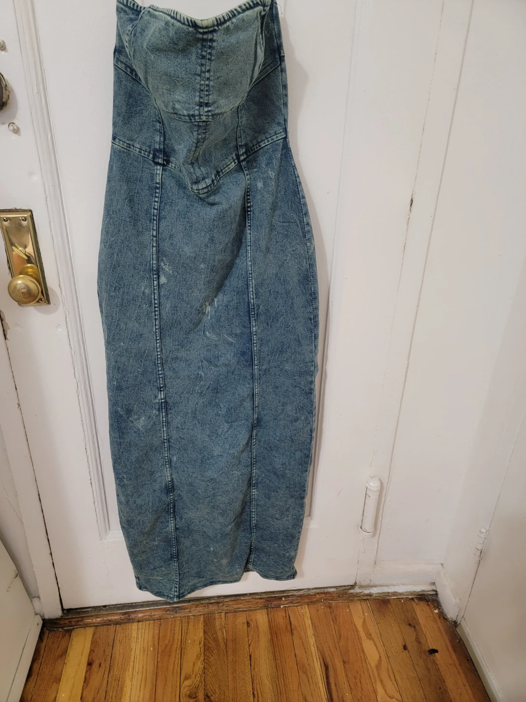 Strapless Denim Maxi Dress