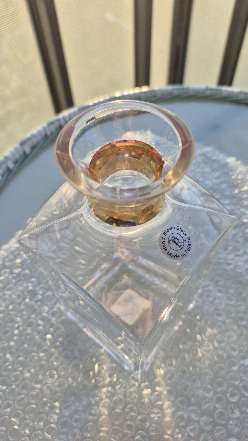 Hand Blown Glass Decanter with Stopper - Made in Poland