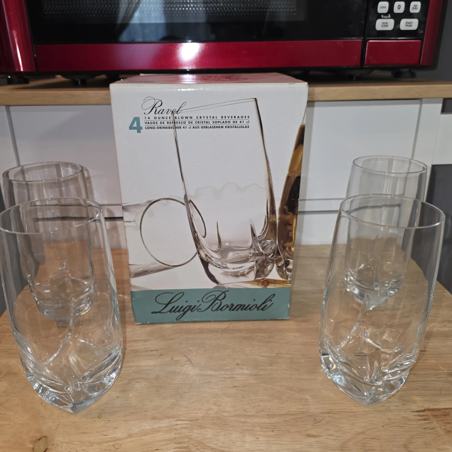 Vintage Luigi Bormioli "Ravel" Crystal Highball Glasses