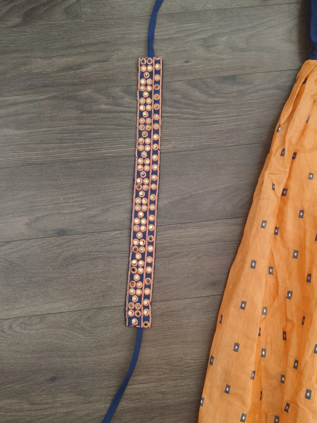 Kids Orange and Blue Traditional Dress - photo 4