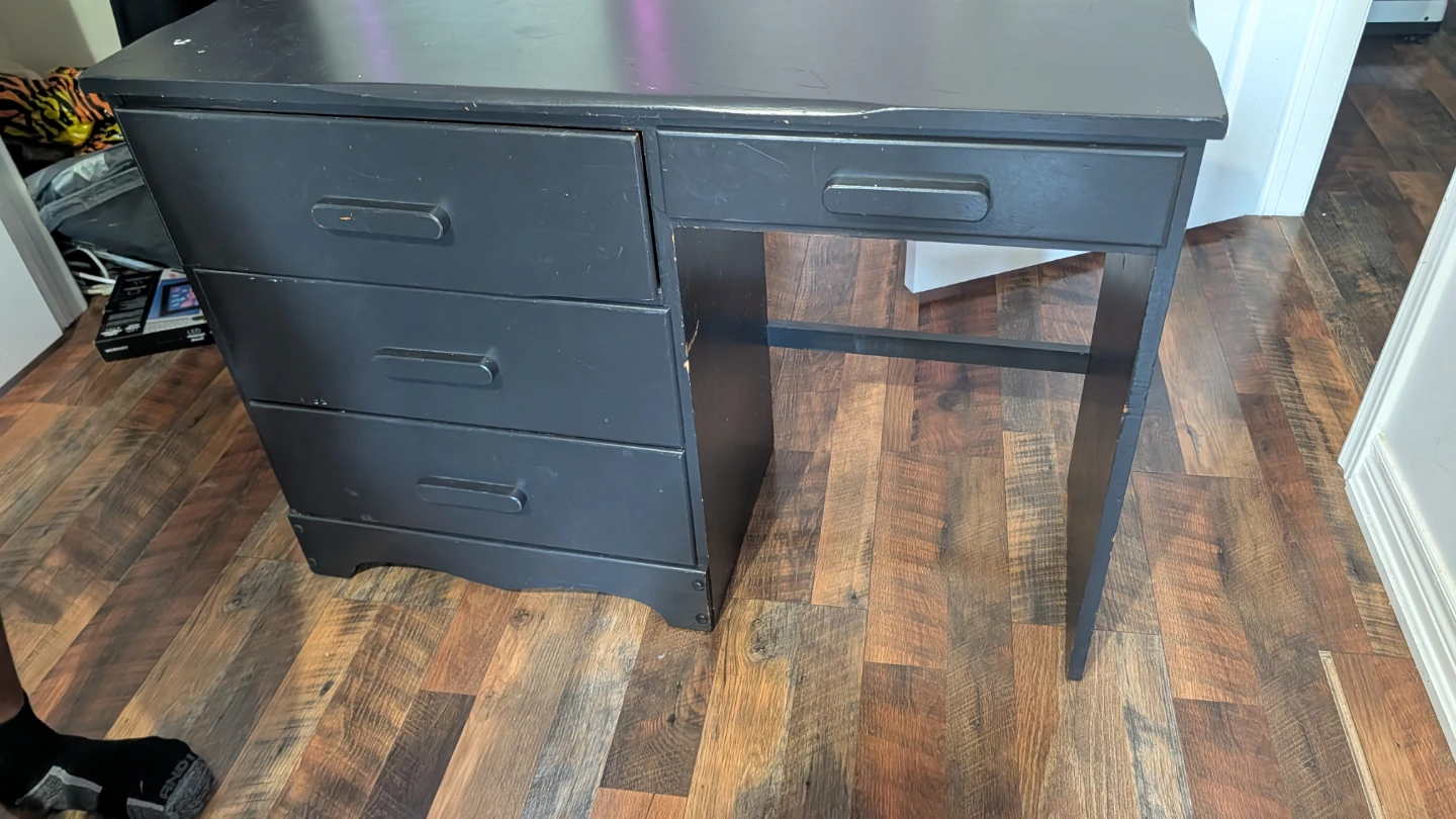 Black Desk with Drawers