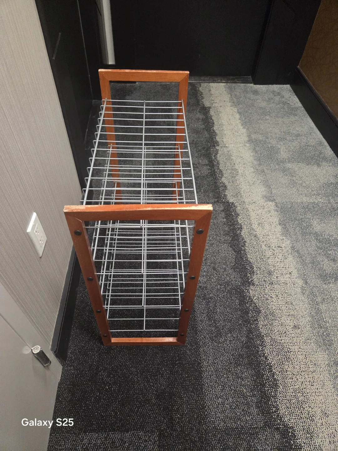 Wooden Frame 3-Tier Wire Shoe Rack