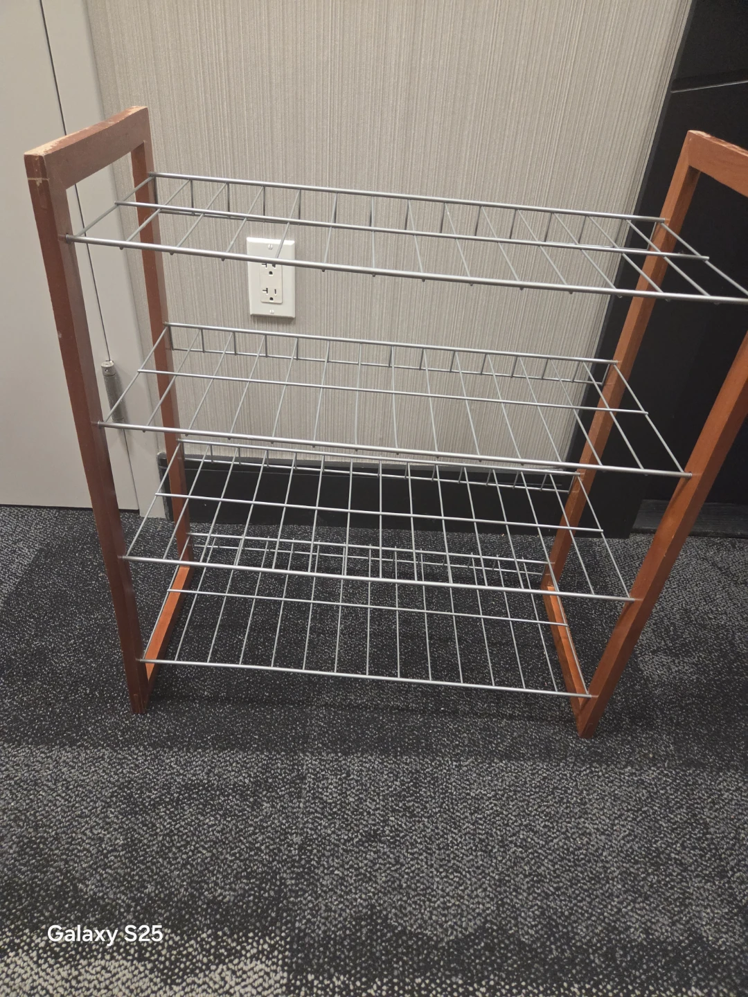 Wooden Frame 3-Tier Wire Shoe Rack - photo 4