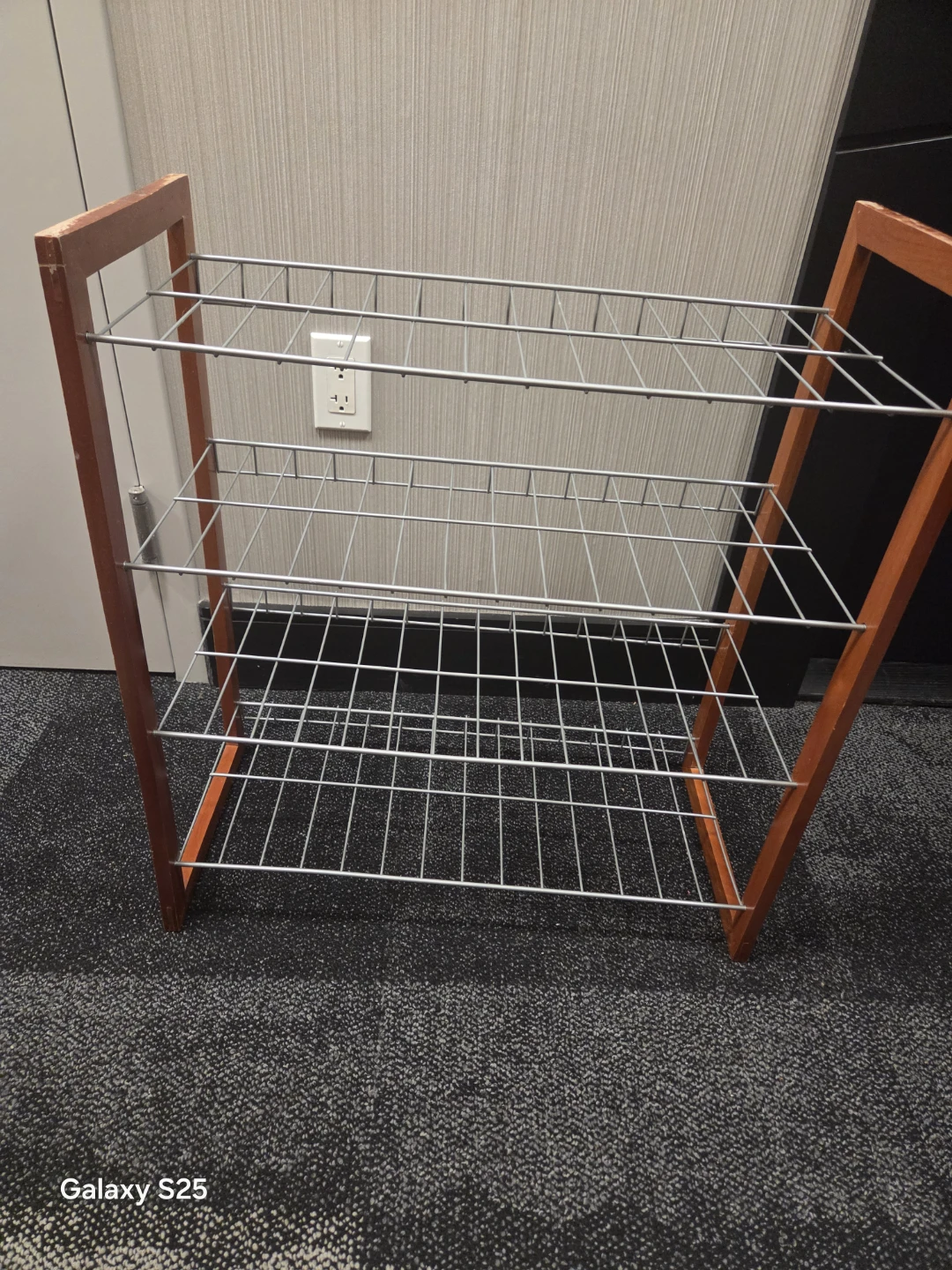 Wooden Frame 3-Tier Wire Shoe Rack - photo 5