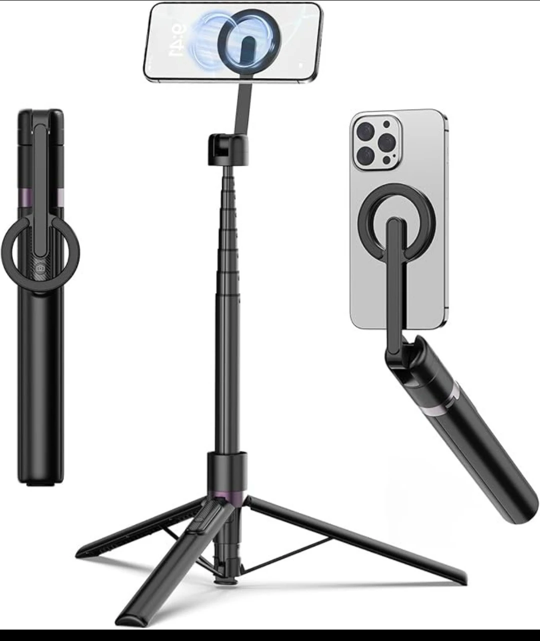 68" Magnetic Tripod Selfie Stick with Wireless Remote — $30