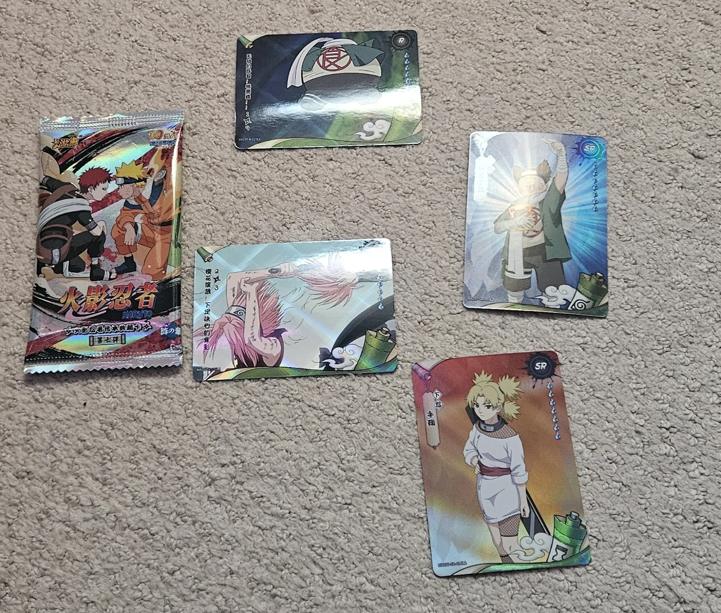 Naruto Trading Card Pack cards