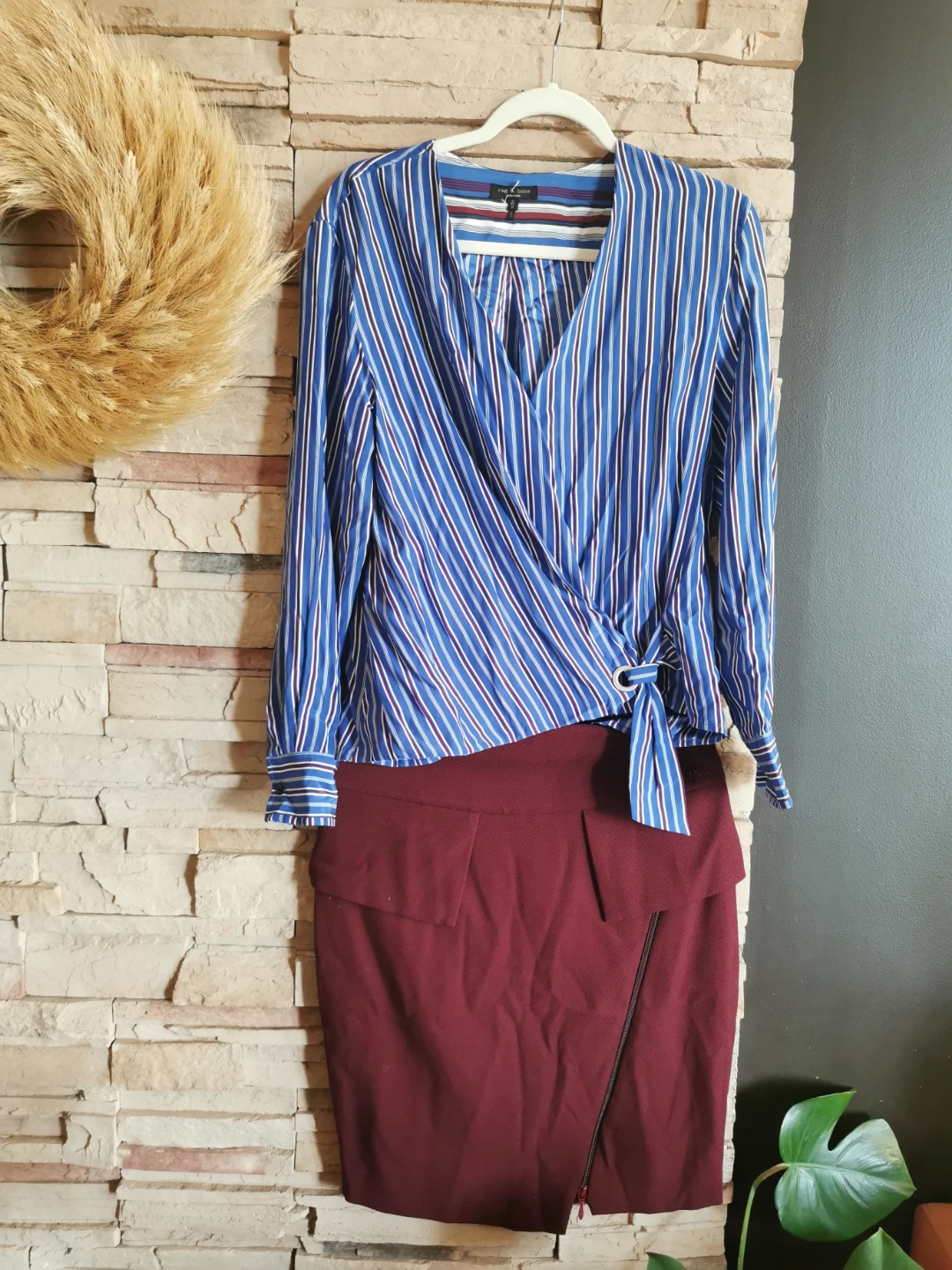 Rag & Bone Striped Wrap Top - photo 4