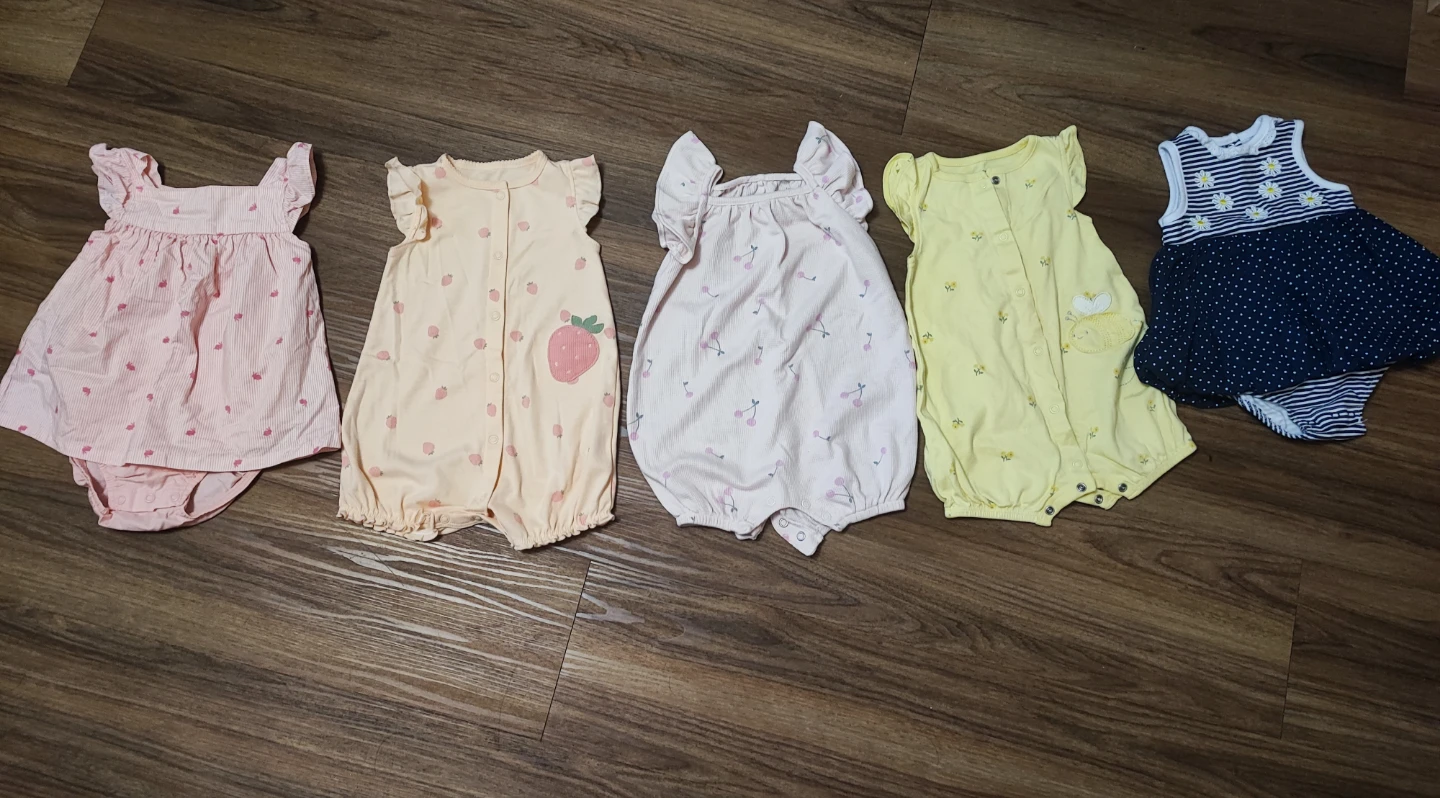 Baby Girls' Rompers and Dress Set