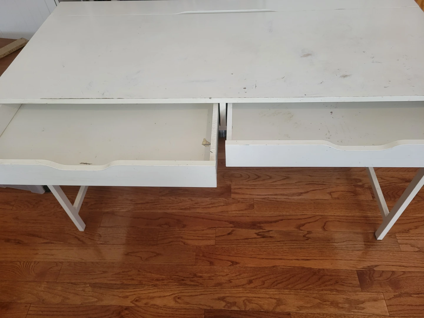 Big White Writing Desk with Two Drawers - photo 2