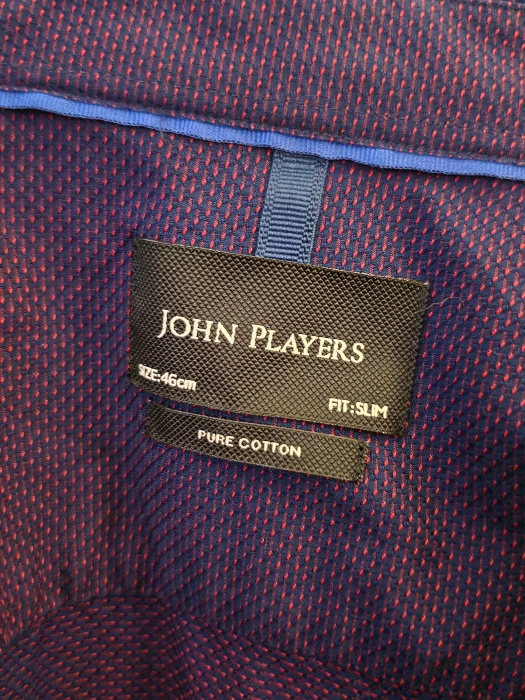 John Players Slim Fit Pure Cotton Men's Dress Shirt - Size 46cm
