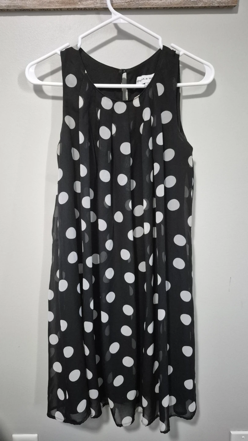 Black and White Polka Dot Sheer Dress