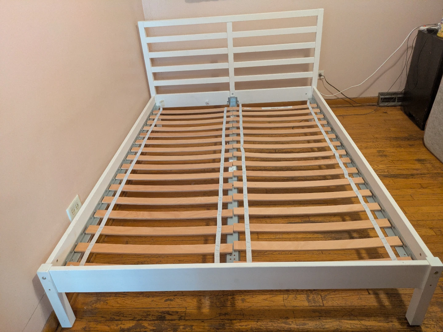 White Wooden Bed Frame - photo 2