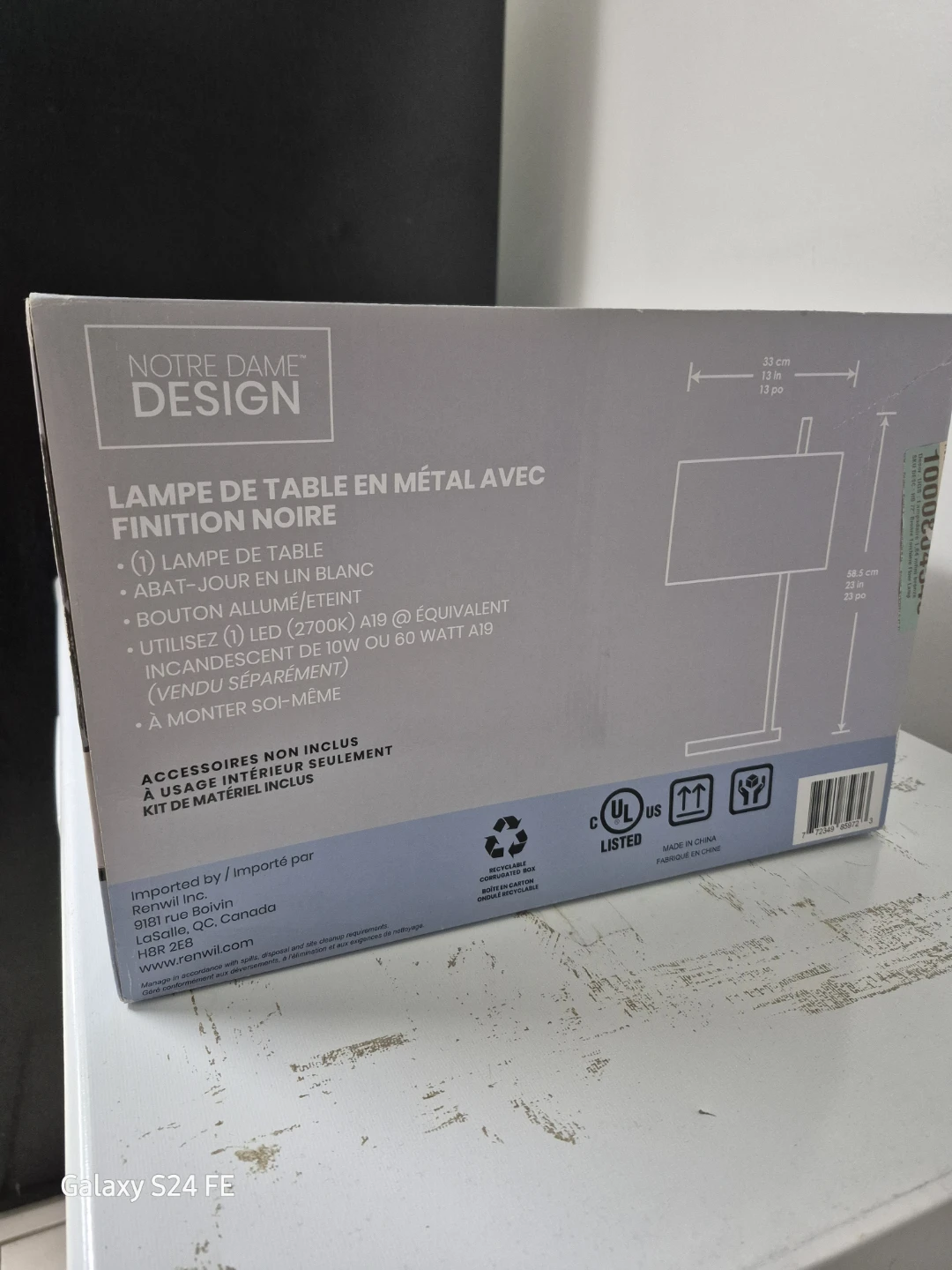 Notre Dame Design Metal Table Lamp with Black Finish