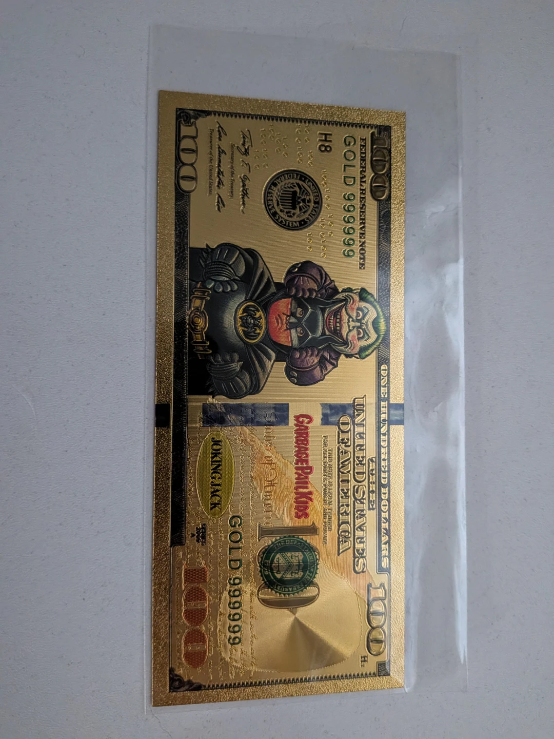 Garbage Pail Kids Gold $100 Bill Joker Batman - photo 5