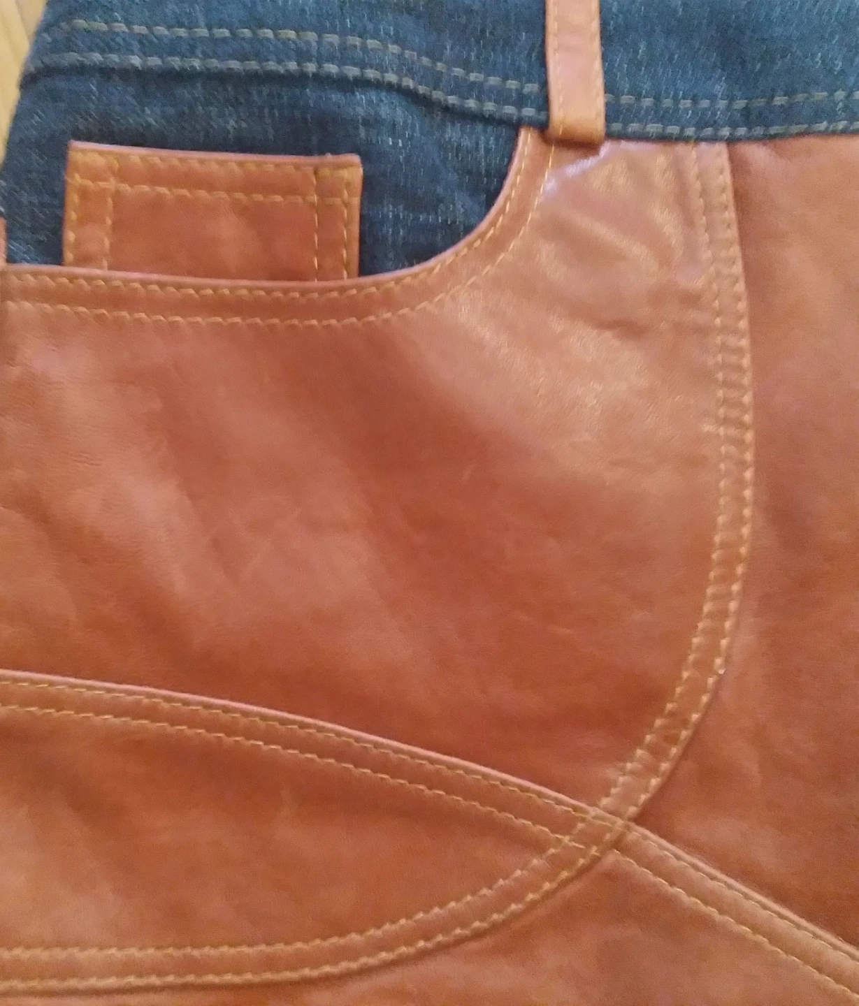 Cache leather and denim skirt size 6 - photo 4