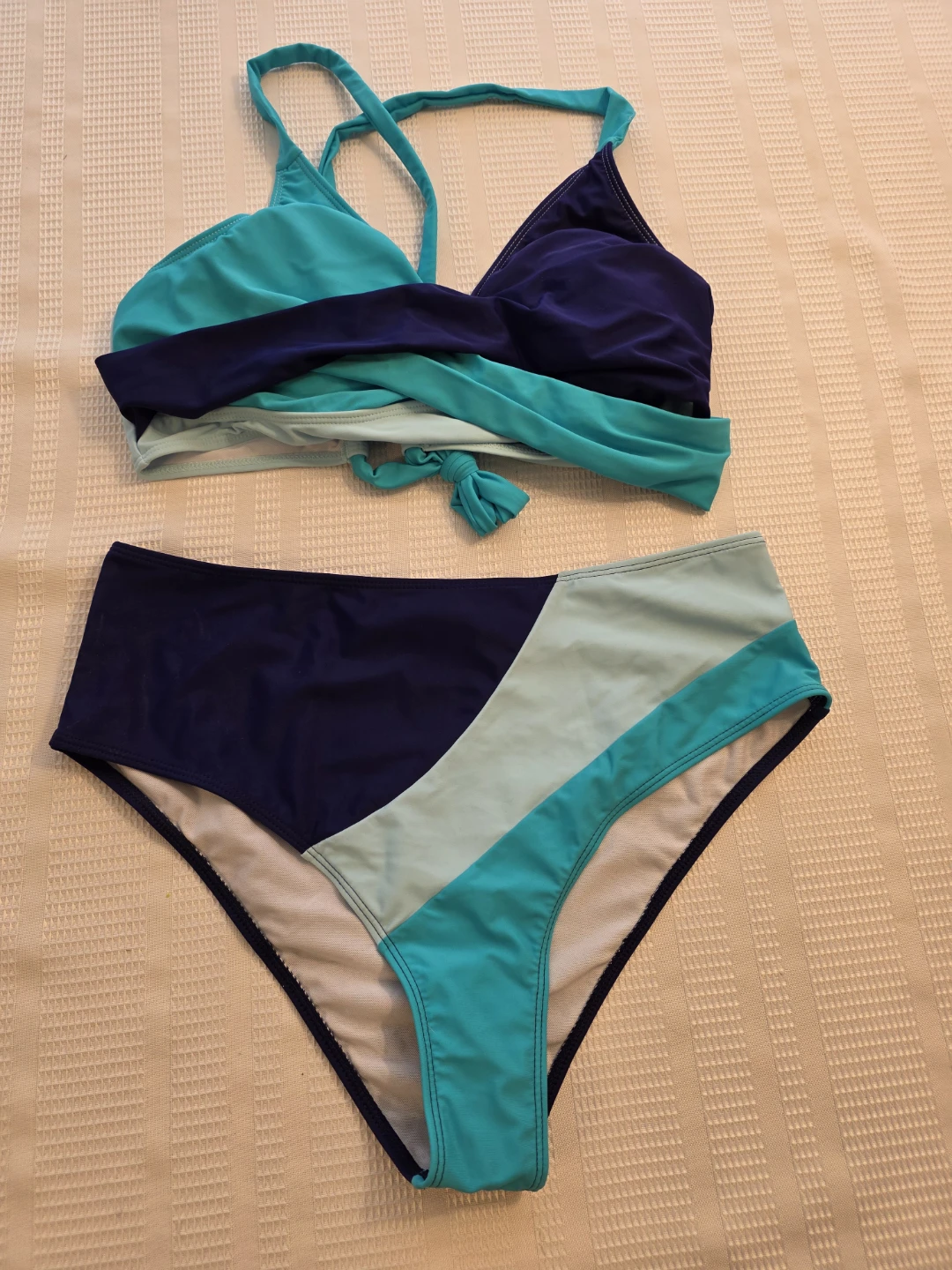 Color Block Bikini Swimsuits Sz XL