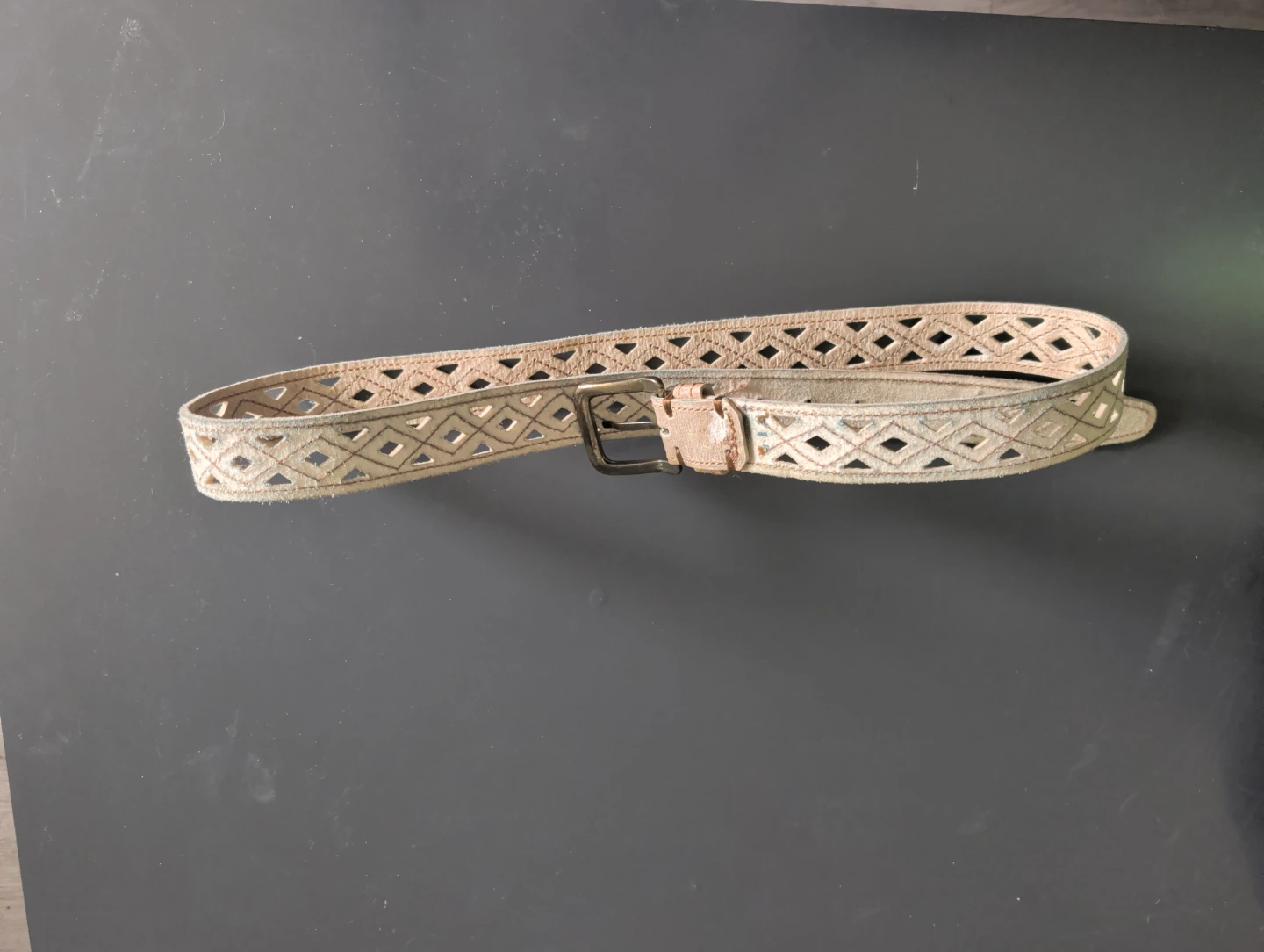 Woven Belt with Diamond Cutouts