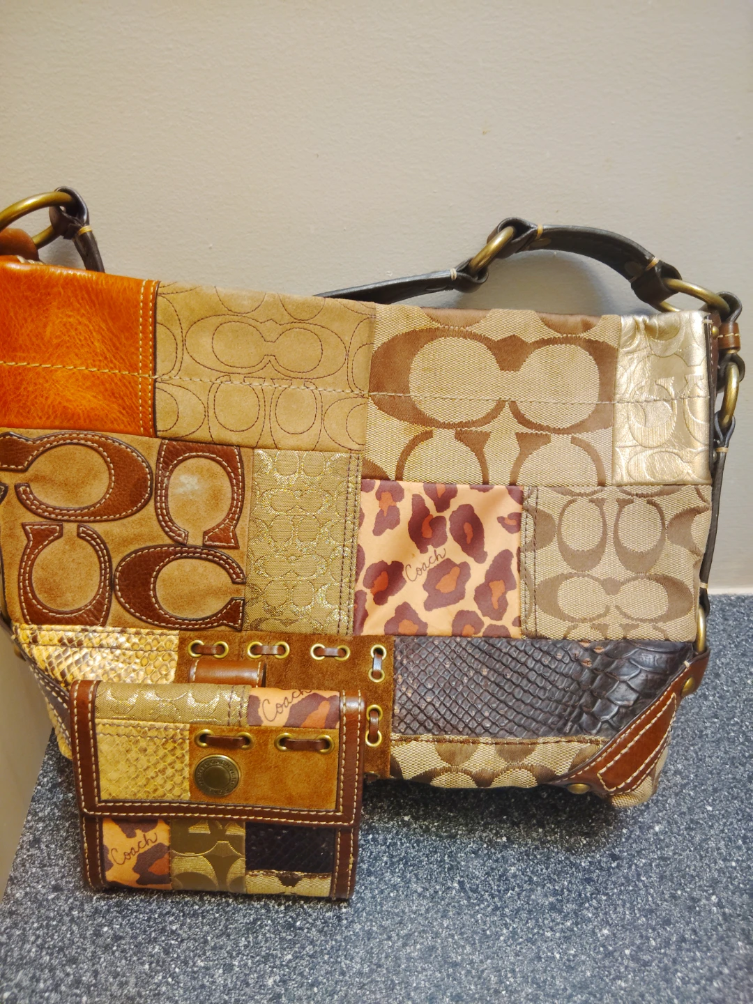 Authentic Y2K Vintage Coach Bag + Matching Wallet Set