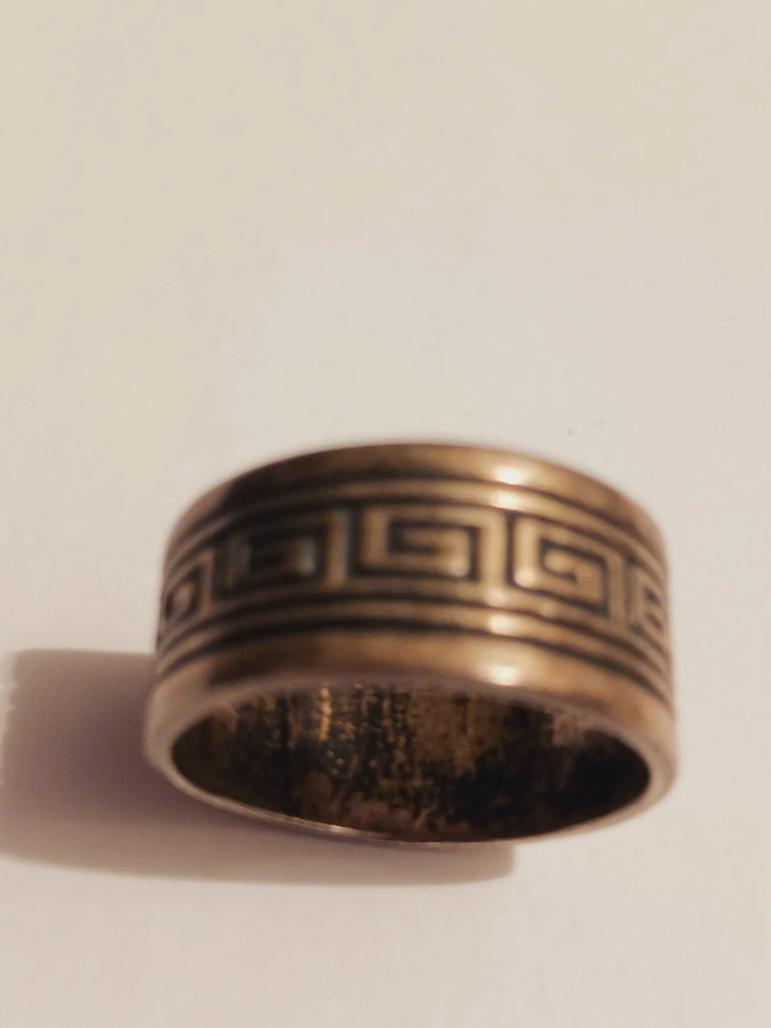 Sterling Silver 925 Men's Greek Key Pattern Ring. 10 - photo 3