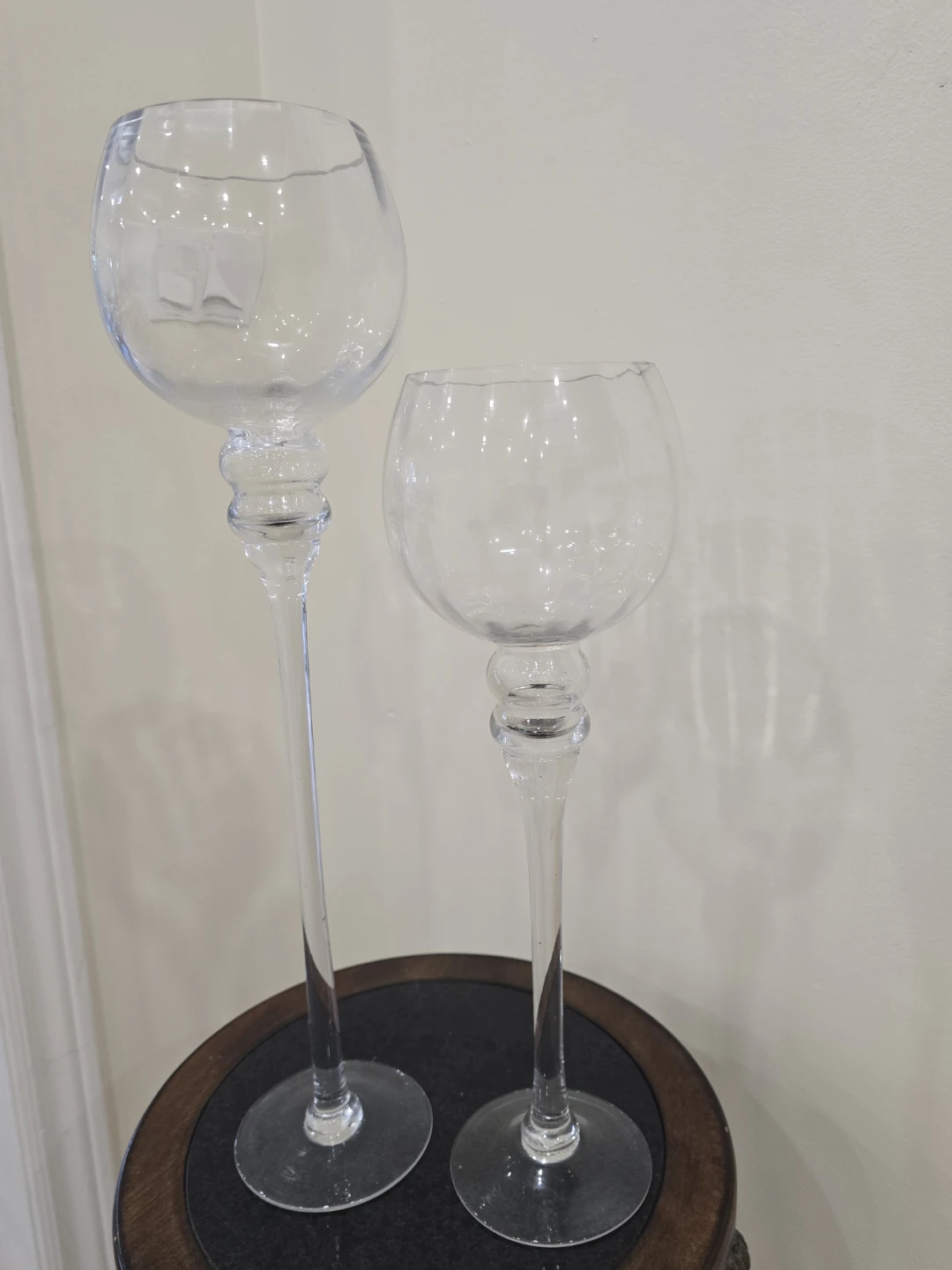 Clear Glass Trumpet Vases - Set of 2 - photo 2