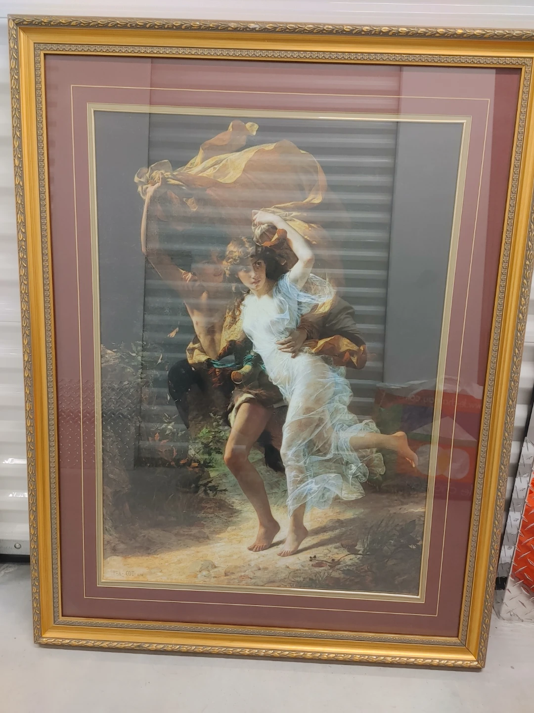 Framed Art Print - "The Kiss" by Auguste Toulmouche