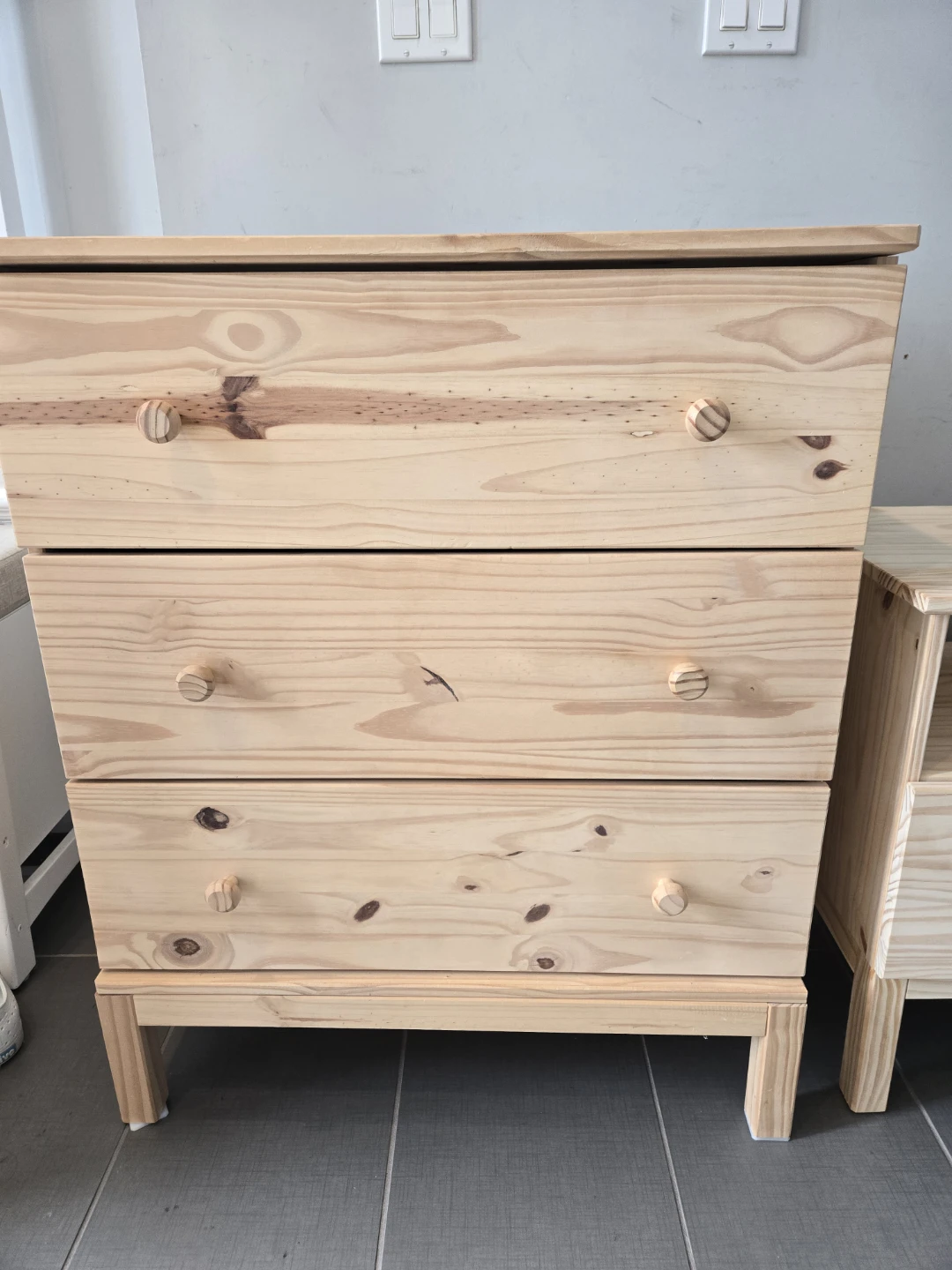 Newly sanded ikea tarva dresser and nightstand - photo 2