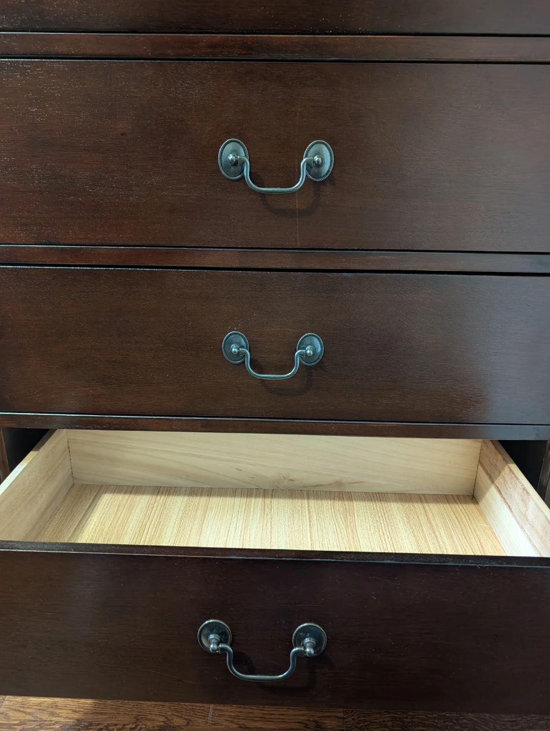 Vintage Dark Wood 5-Drawer Chest - photo 3