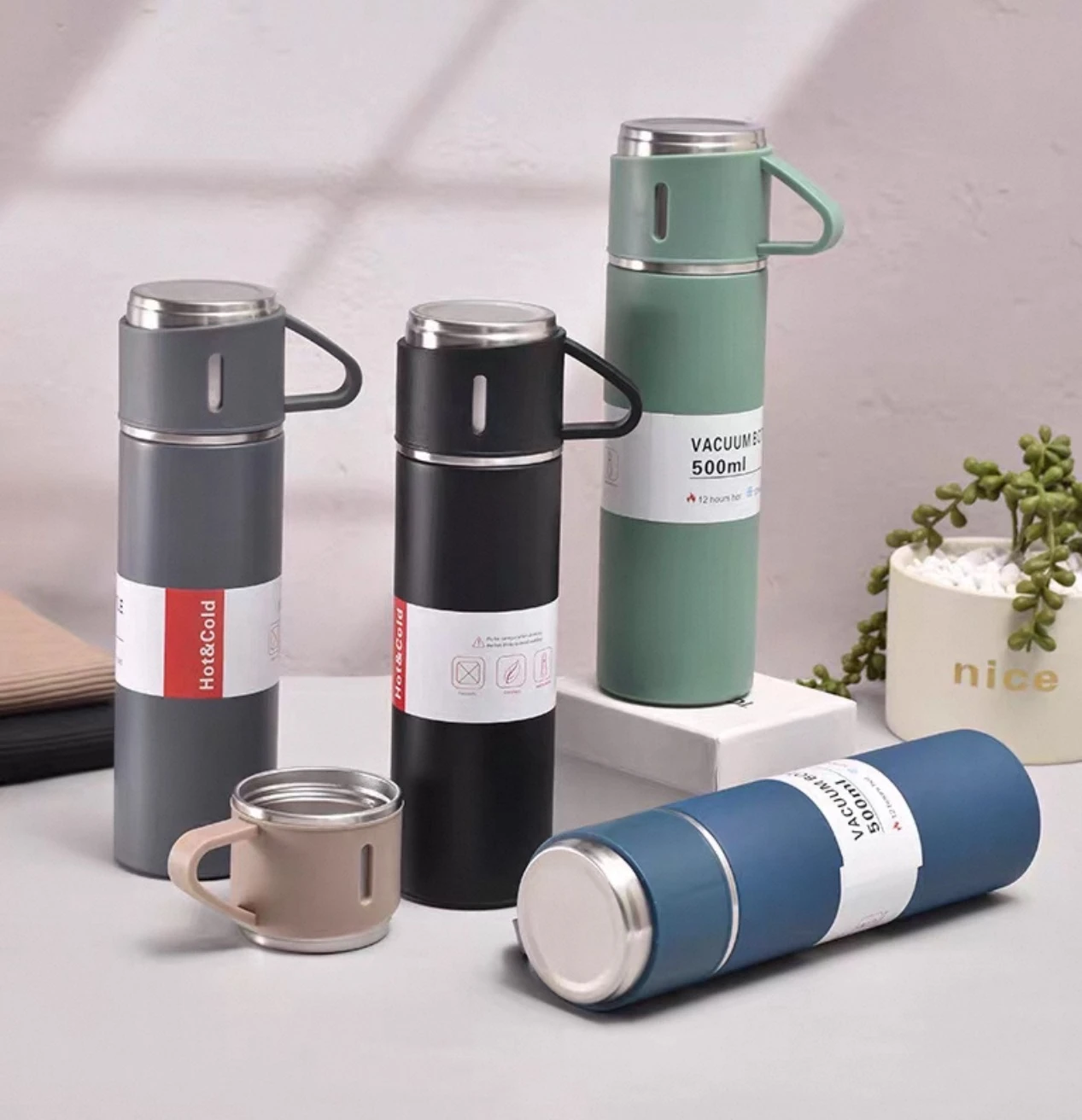 Vacuum Flask Set - Black 500ml - photo 2