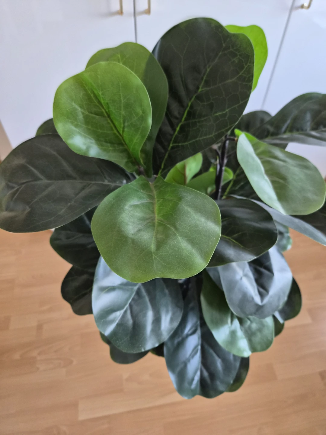 Faux Fiddle Leaf Fig Plant in Gold Planter Stand - photo 3