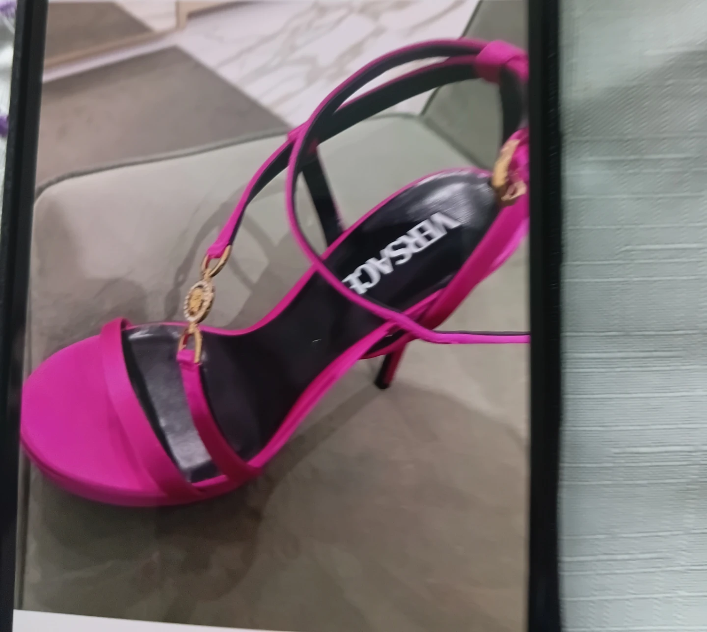 Versace pink high heels