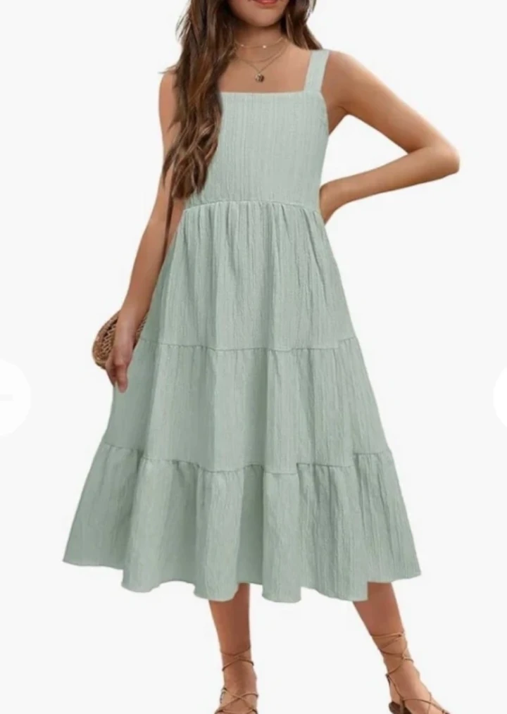 Tiered Sundress with Square Neck