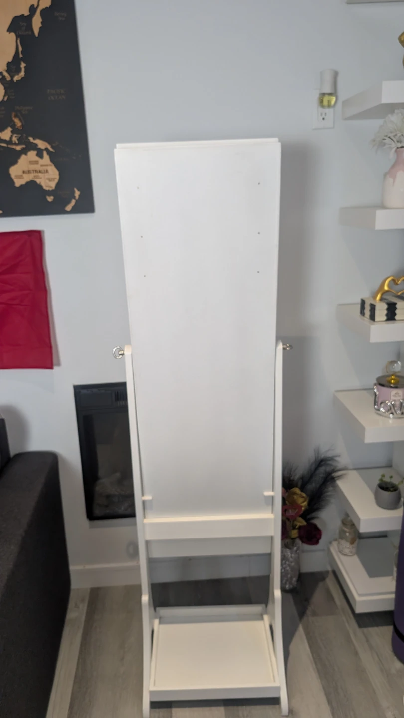 White Cheval Full-Length Mirror Jewelry Armoire - photo 3