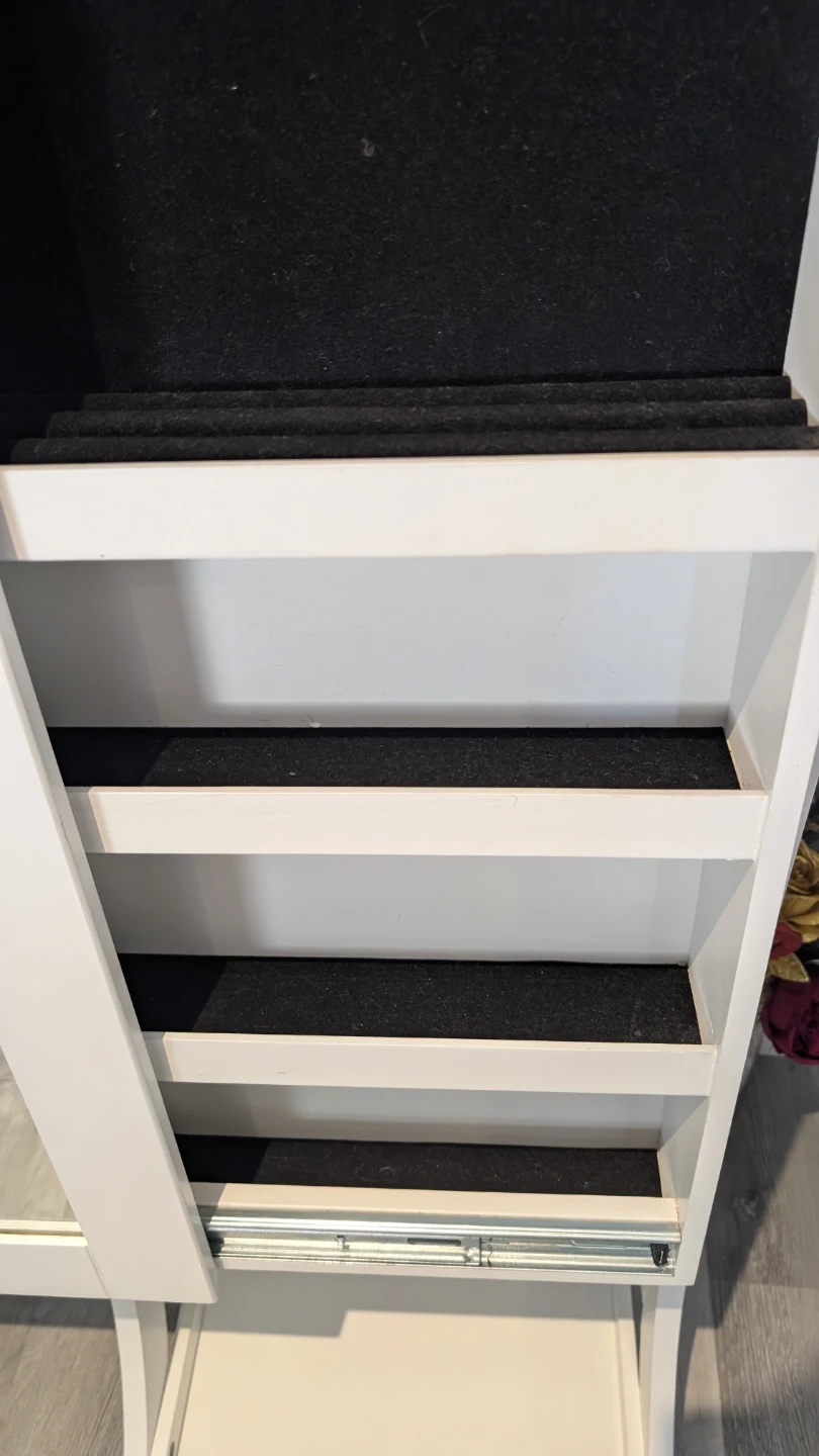 White Cheval Full-Length Mirror Jewelry Armoire - photo 5