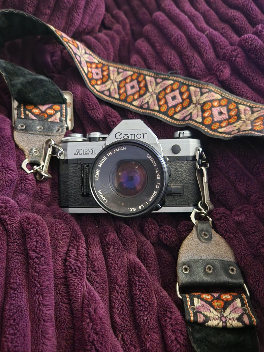 Canon AE-1 35mm Film Camera with 50mm f/1.8 Lens