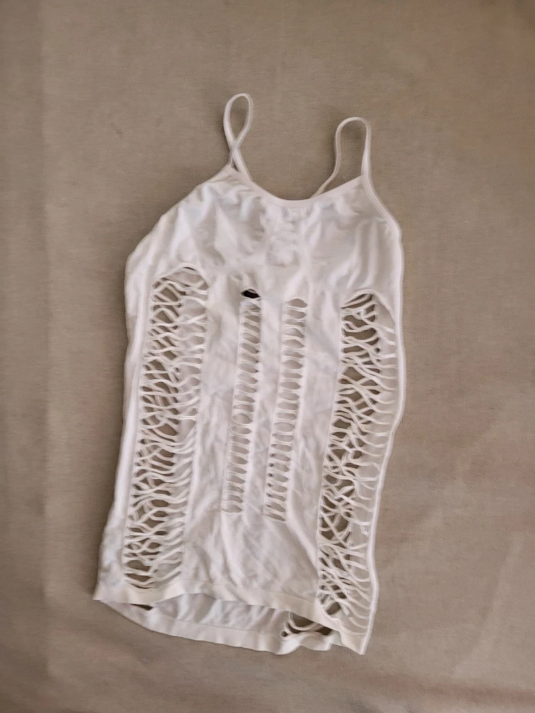 White Cut-Out Tank Top