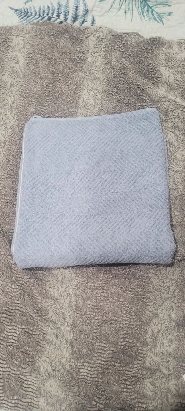 Light Blue Herringbone Bath Towel