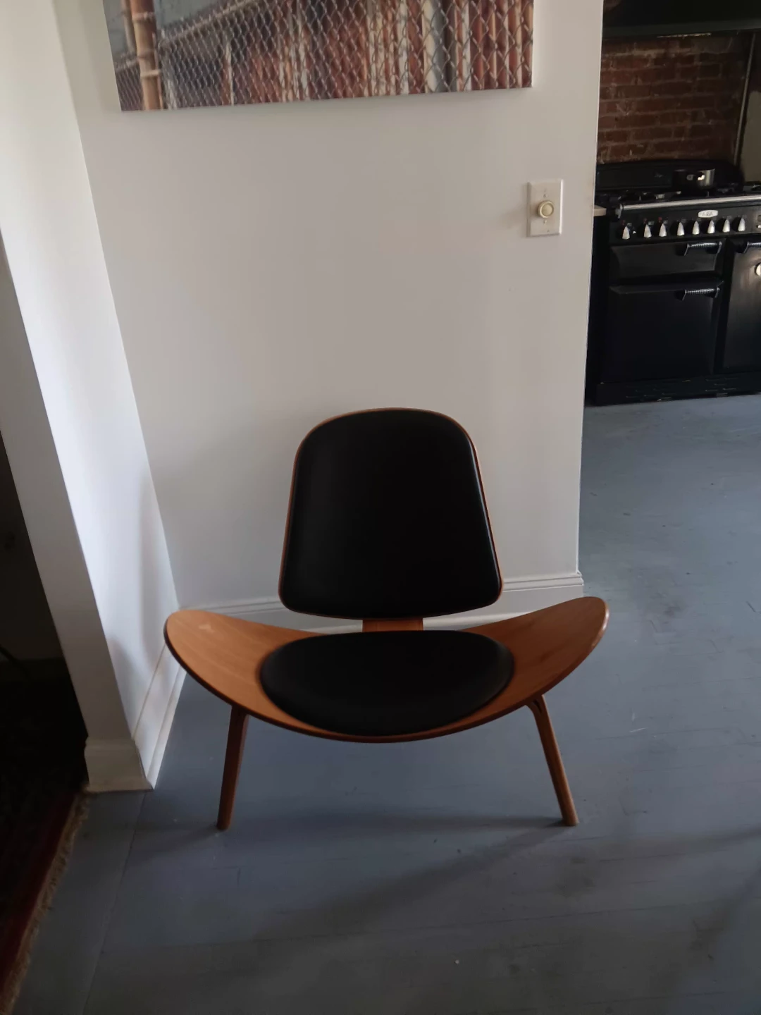 Black and Wood Lounge Chair